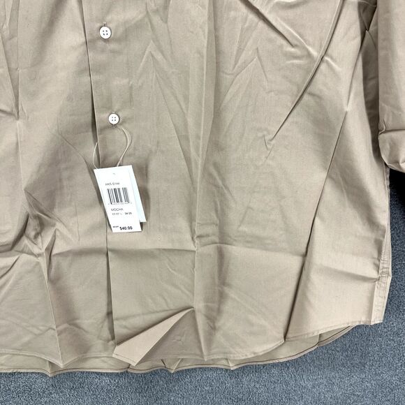 Architect Shirt Mens XL 17‎ 17.5 34 35 Tan Regular Fit Stretch Button Up - Picture 6 of 14